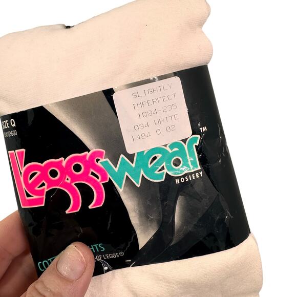 VTG 90s..LEGGS..COTTON ..TIGHTS..NEW..USA..NEW..sz Q - Picture 2 of 4